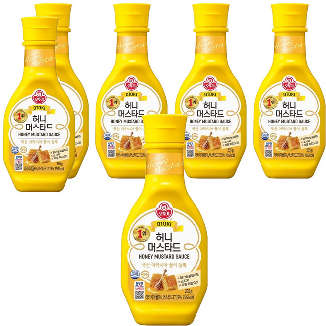 오뚜기 허니머스타드 소스, 265g, 6개