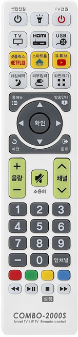 낫투 설정형 국내외 만능 TV 셋탑 호환 리모컨, COMBO-2000S, 1개