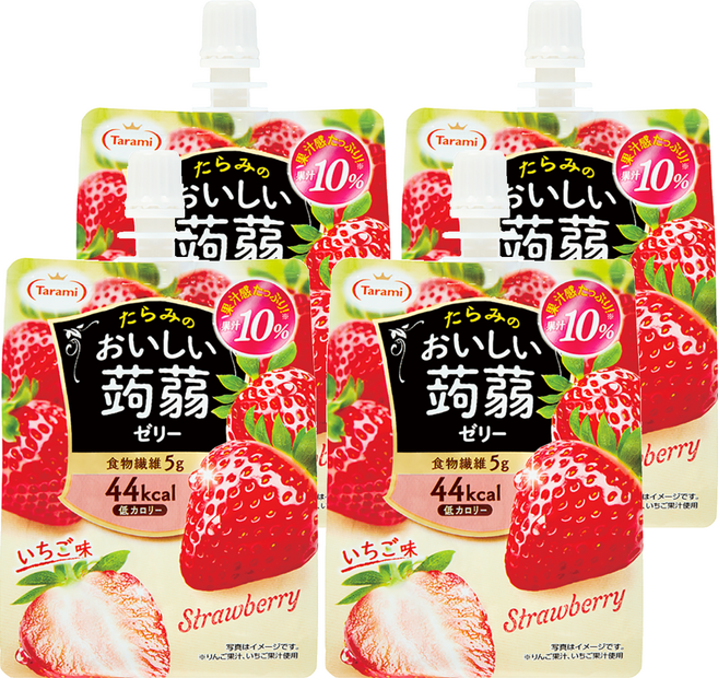Tarami 達樂美 吸果凍 草莓 口感Q彈 方便攜帶 隨時享受美味, 150g, 4包