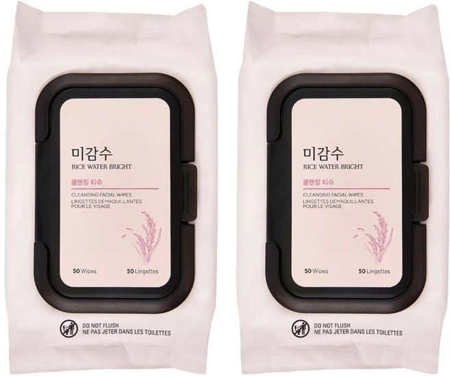 더페이스샵 미감수 브라이트 클렌징 티슈, 50매입, 2개 - 쿠팡