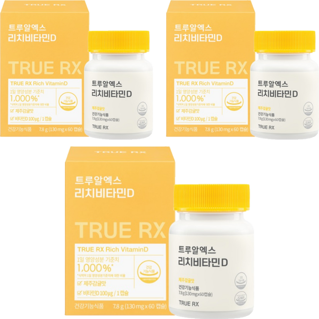 트루알엑스 리치 비타민D3 4000IU 7.8g, 60정, 3개