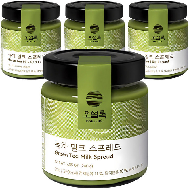 오설록 녹차 밀크 스프레드, 200g, 4개