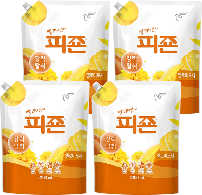 피죤 레귤러 섬유유연제 옐로미모사 리필, 2.1L, 1개입, 4개