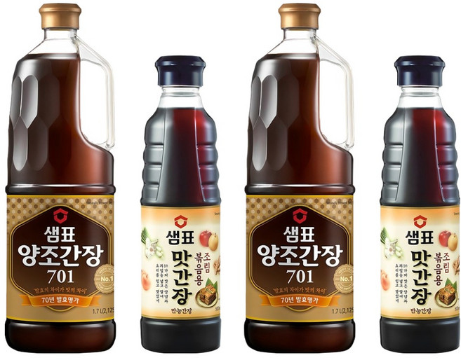샘표 양조간장701 1.7L + 맛간장 500ml, 2세트
