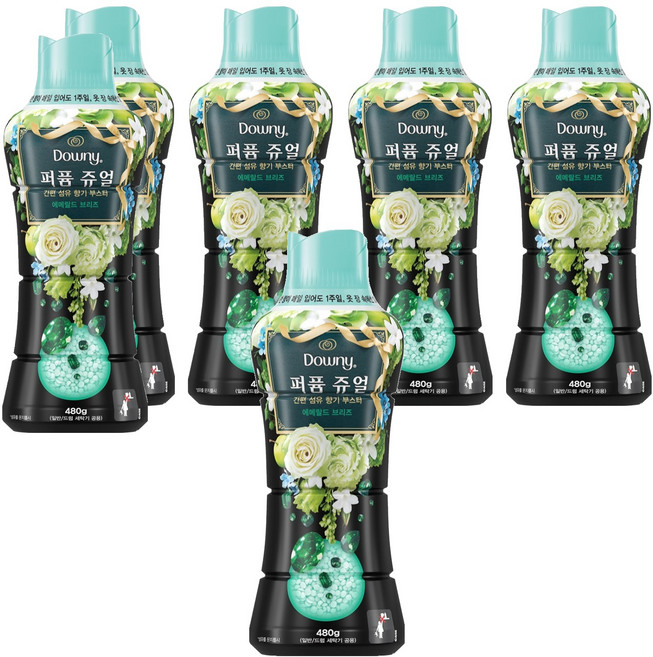 다우니 퍼퓸 쥬얼 에메랄드 브리즈 향기부스터, 480g, 6개