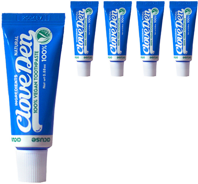 클로브덴 오리지널 미니어쳐 비건 치약, 25g, 5개