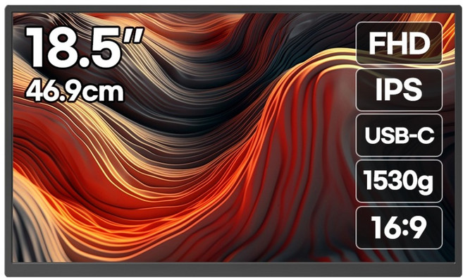 Elecsync FHD Dex 鏡像投影便攜式觸控螢幕, 46.99cm, S18T
