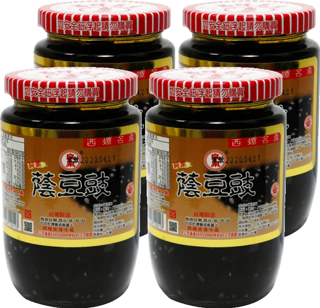 良泉 蔭豆豉 古法手工釀造 西螺名產 醬料, 380g, 4罐