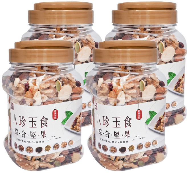 品鮮生活 綜合大堅果桶 八珍玉食, 600g, 4罐