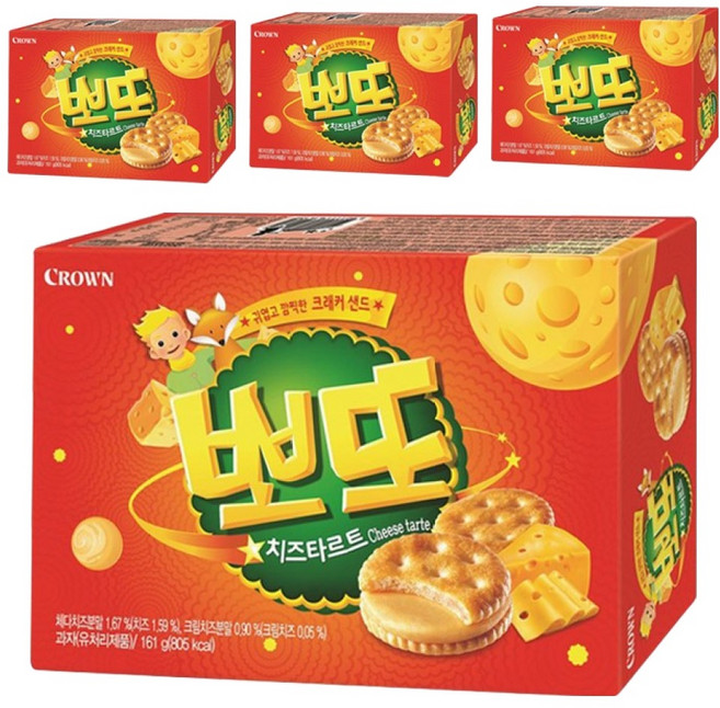 크라운 뽀또 치즈타르트, 161g, 4개