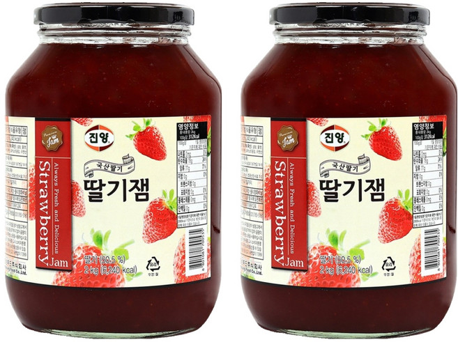 진양 딸기잼, 2kg, 2개