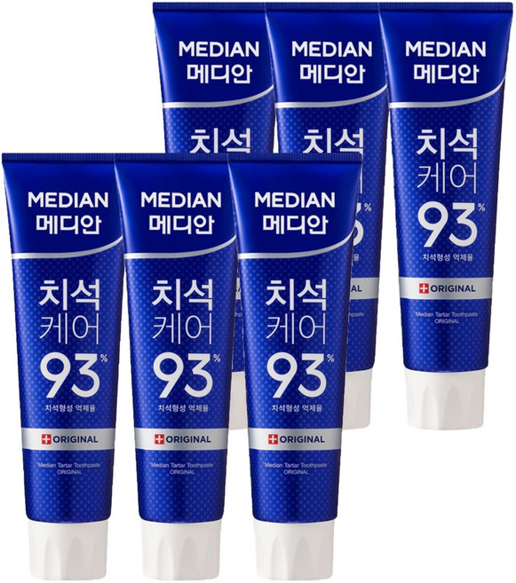 메디안 치석케어 오리지널 치약, 120g, 6개