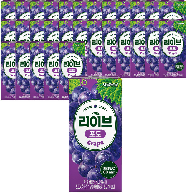서울우유 리이브포도, 190ml, 120개