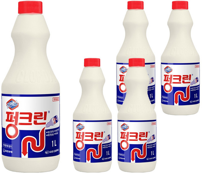 유한락스 펑크린 배수구세정제, 1L, 5개