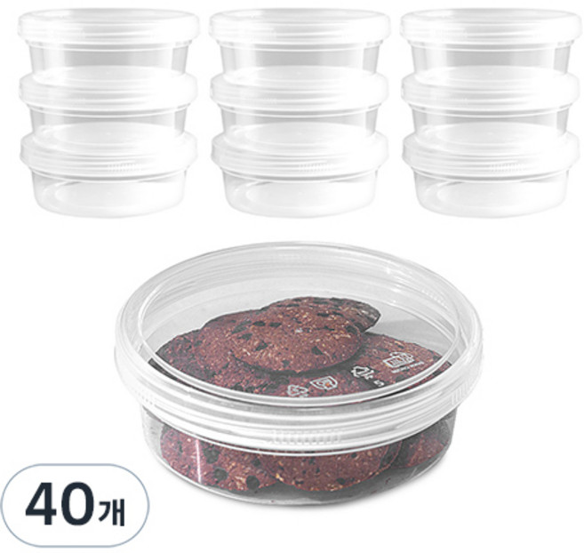 일상곳곳 다회용 스크류 밀폐용기, 40개, 4호(600ml)