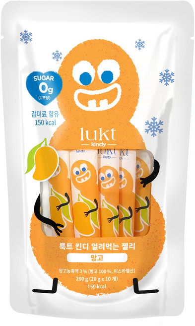 LUKT 킨디 얼려먹는 젤리 10p, 200g, 1개, 망고