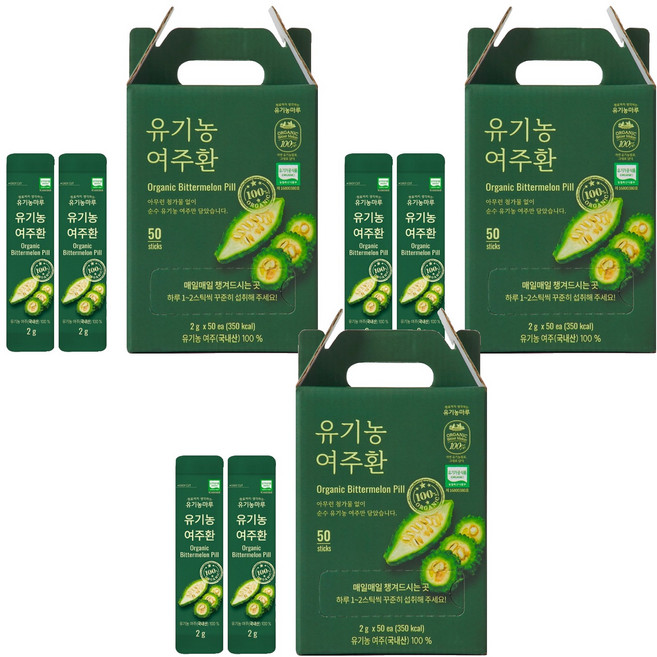 유기농마루 정품 유기농 여주환 스틱 50p, 100g, 3개