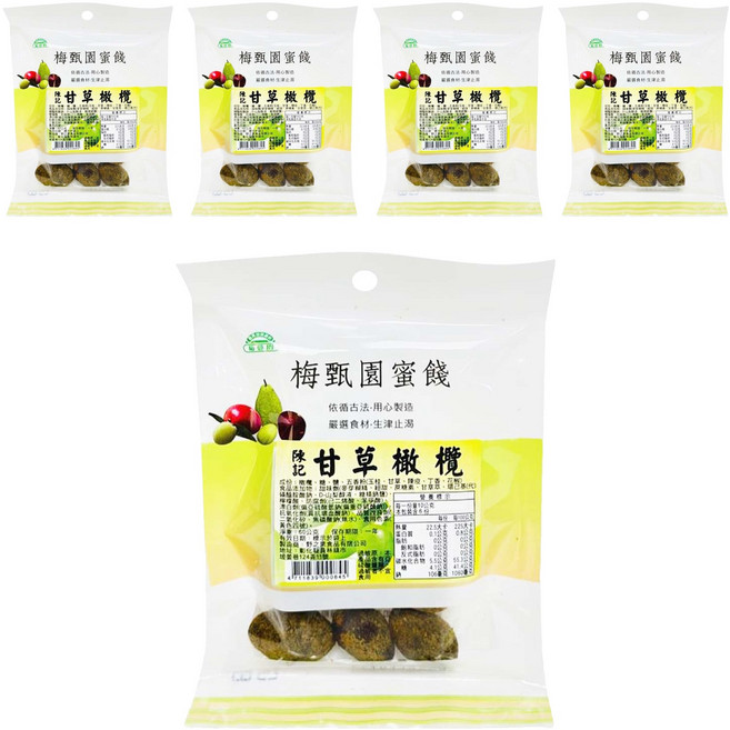 梅甄園 甘草橄欖, 60g, 5包