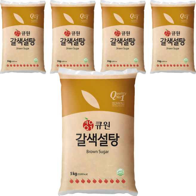 큐원 갈색설탕, 5kg, 5개