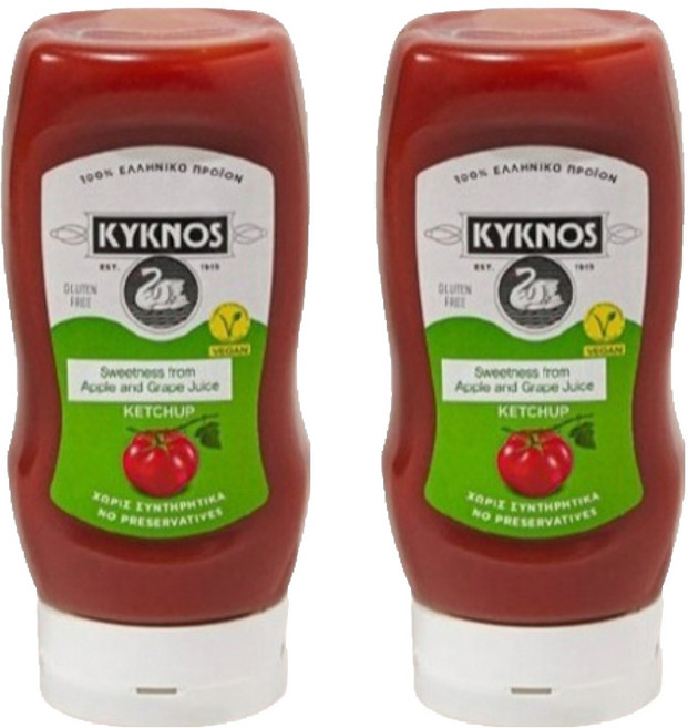 키크노스 과즙으로 단 맛 낸 그릭 토마토 케첩, 360g, 2개