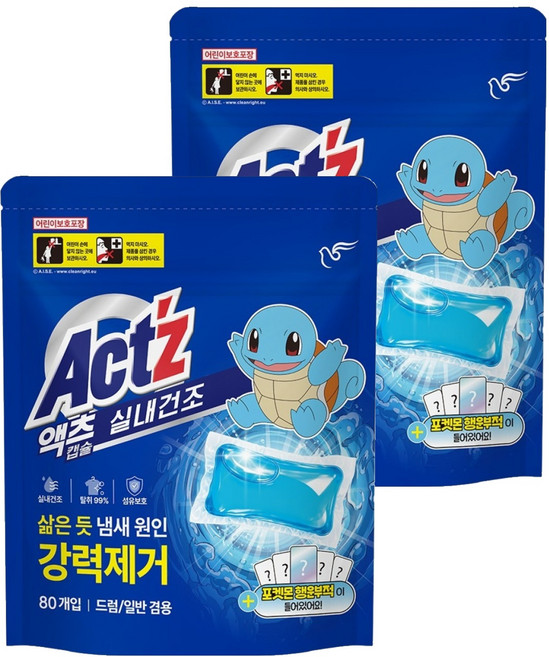 액츠 실내건조 캡슐세제, 80개입, 560g, 2개