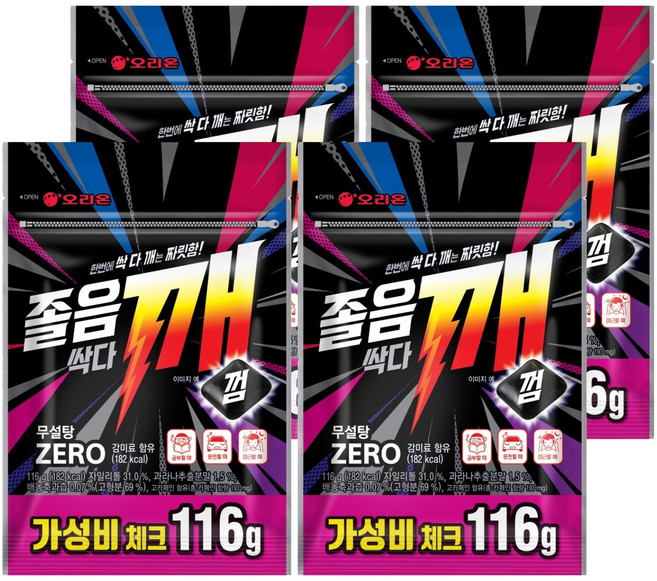 오리온 졸음싹다깨껌 리필, 116g, 4개