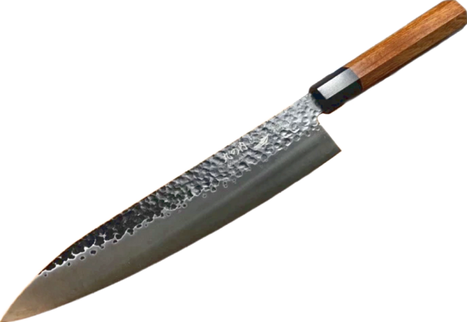 丸之內 桐系列 類黑打 牛刀型 附燕內絨面磁吸式木質全封式刀鞘 228g, 1支