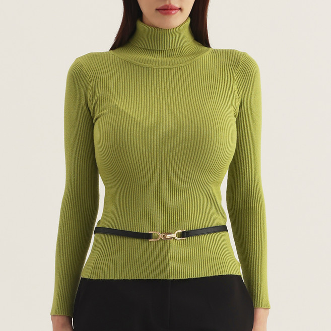 엘쏘 여성용 베이직 목폴라 티셔츠