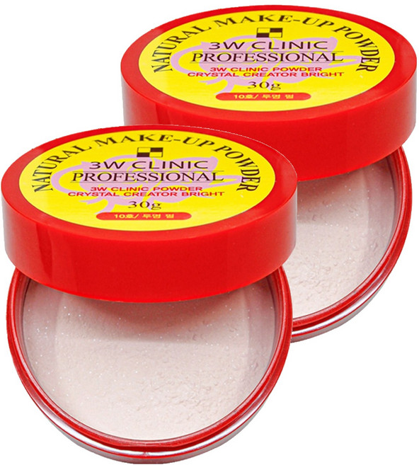 3W클리닉 내추럴 메이크업 파우더 30g, 10호 투명펄, 2개