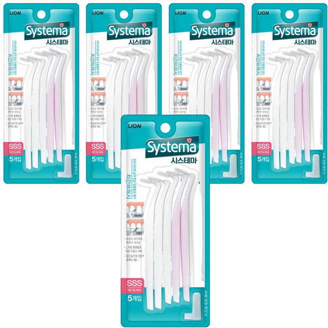 시스테마 L자형 치간칫솔 SSS, 5개입, 5개