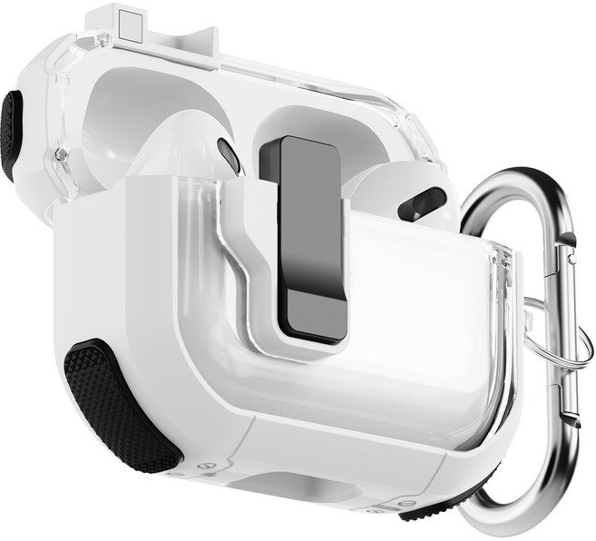 NUART 防丟磁吸鎖扣防摔耳機殼, AirPods 3, 白色, 1個