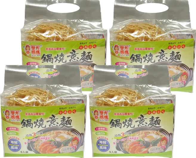 譽方媽媽 海鮮鍋燒意麵 5入, 300g, 4袋