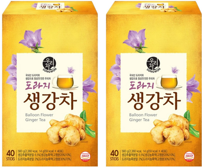 우리차 도라지생강차, 14g, 40개입, 2개