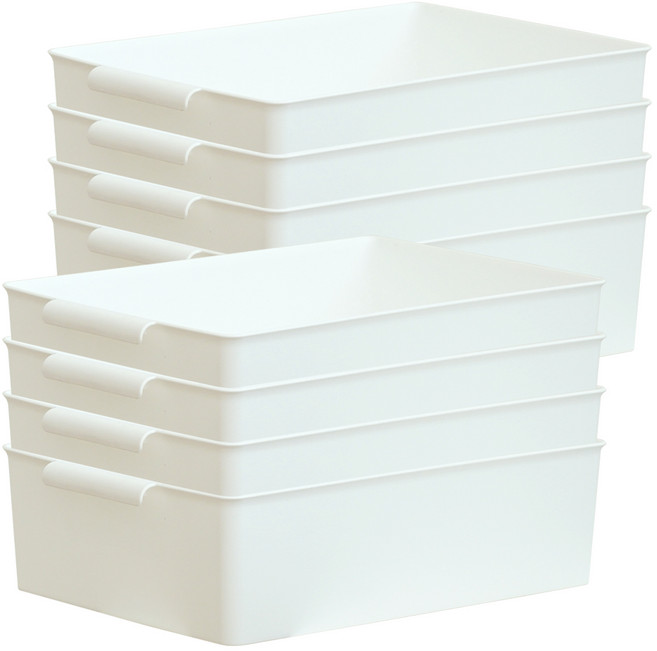 보노하우스 리빙 그립 바스켓, 화이트, 8개