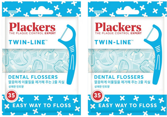 플랙커스 트윈 라인 치실, 35개입, 2개