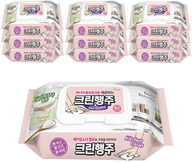 자연처럼 베이킹소다함유 크린행주, 80개입, 10개