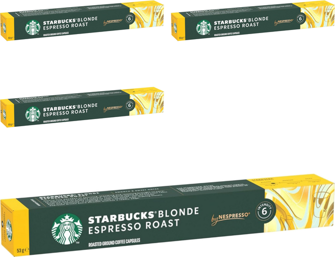 STARBUCKS 星巴克 黃金烘焙膠囊咖啡 Nespresso咖啡機適用, 5.3g, 10顆, 4盒