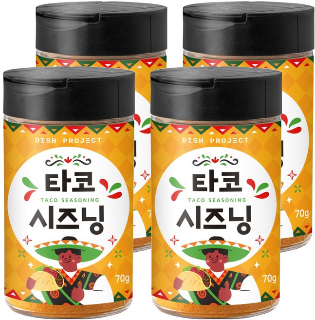 디쉬프로젝트 타코 시즈닝, 70g, 4개
