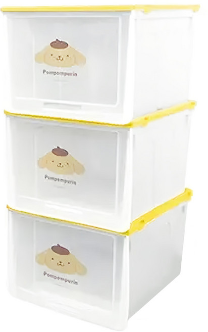 收納王妃 三麗鷗防塵收納鞋盒 31 x 23 x 20cm 3入, 布丁狗 黃色, 1組