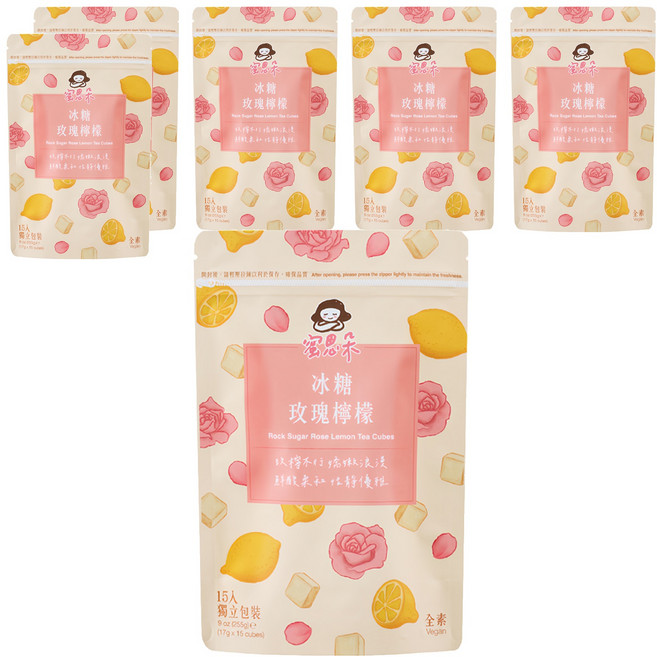 Medolly 蜜思朵 冰糖玫瑰檸檬 嚴選天然食材 無咖啡因 獨立包裝, 15顆, 17g, 6袋