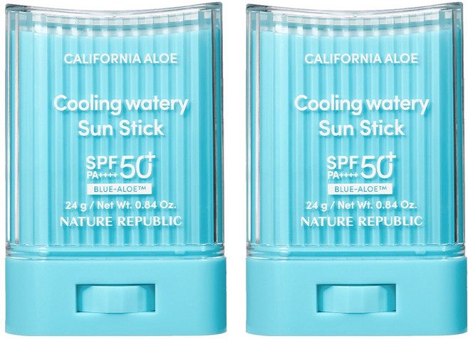네이처리퍼블릭 캘리포니아 알로에 쿨링 수분 선스틱 SPF50+ PA++++, 24g, 2개