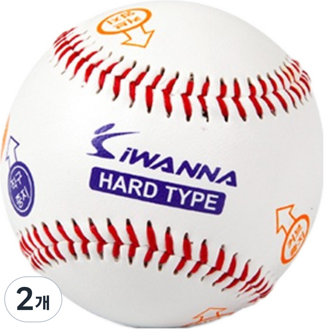 아이워너 구질연습 경식 하드 야구공, IWS4206_1, 2개
