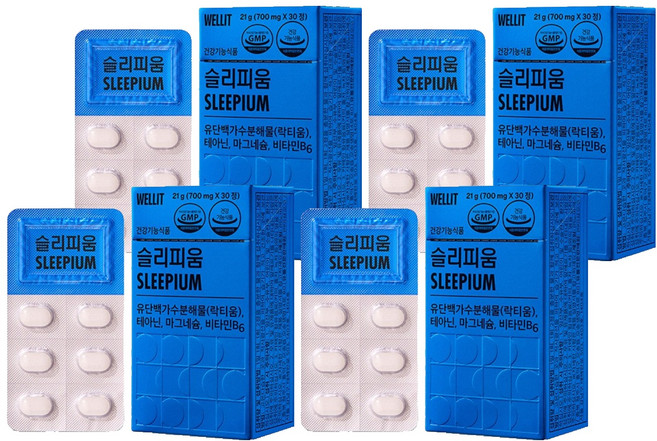 웰릿 정품 슬리피움 21g, 30정, 4개