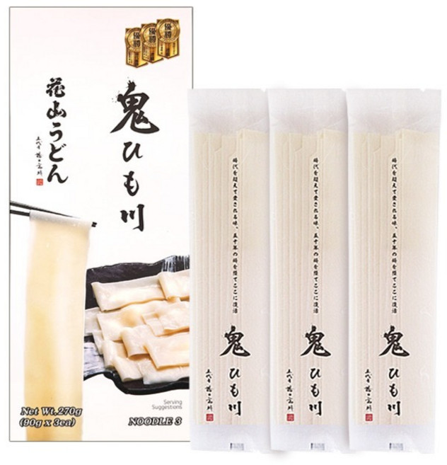 HANAYAMA 오니히모가와우동 면 3p, 270g, 1개