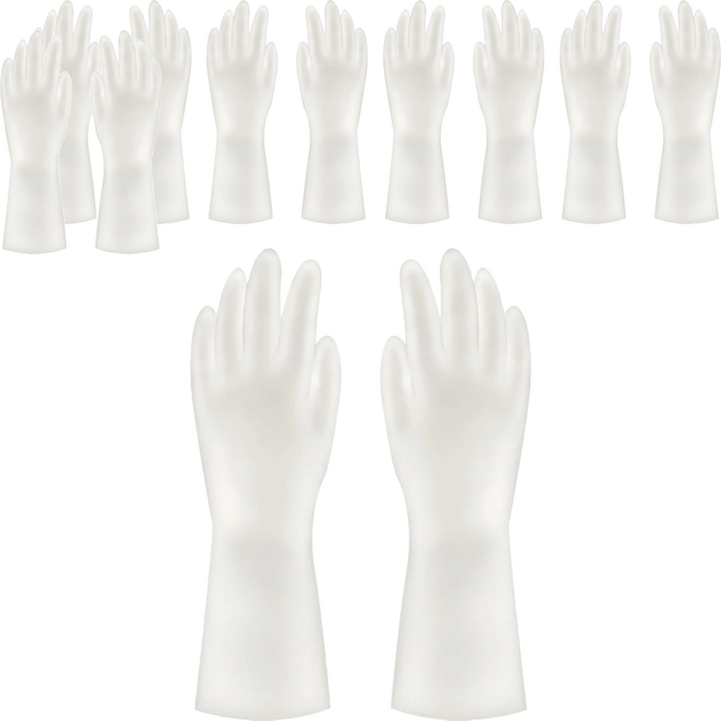 觸控手套 堅韌耐磨 防滑紋路 可接觸食物, 白色, 中(M), 6雙