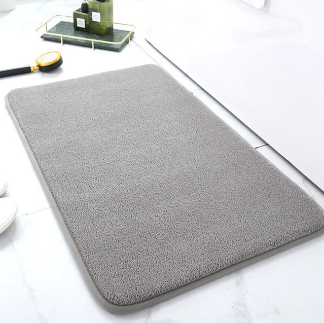 마켓플랜 구름 메모리폼 극세사 발매트 50 x 120 cm, 그레이, 1개