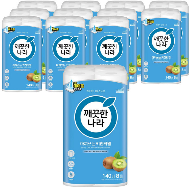 깨끗한나라 아껴쓰는 키친타올, 8매, 12개