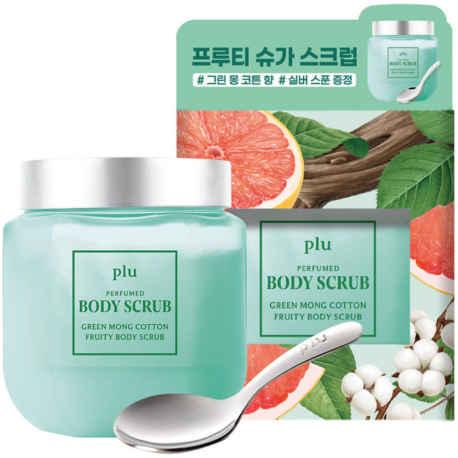 플루 프루티 퍼퓸드 슈가 바디스크럽 그린몽코튼, 500g, 1개