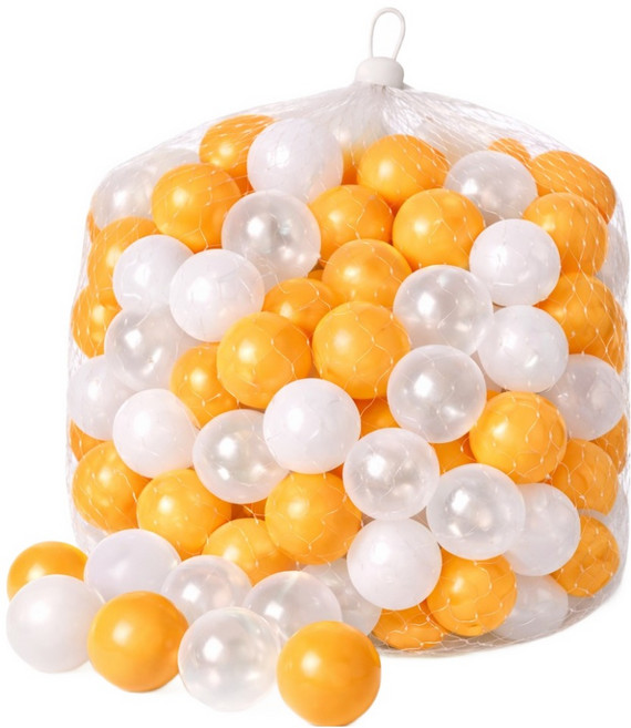 조이올리 유아용 볼풀공 7cm 대용량 100p, 오렌지+화이트, 1세트