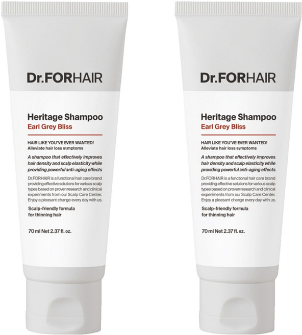 닥터포헤어 두피 안티에이징 헤리티지 기능성 샴푸 얼그레이 블리스, 70ml, 2개